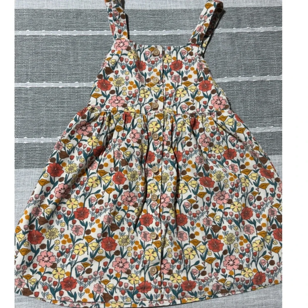 Blueberri Boulevard Girls Size‎ 6 Floral Corduroy Jumper Dress